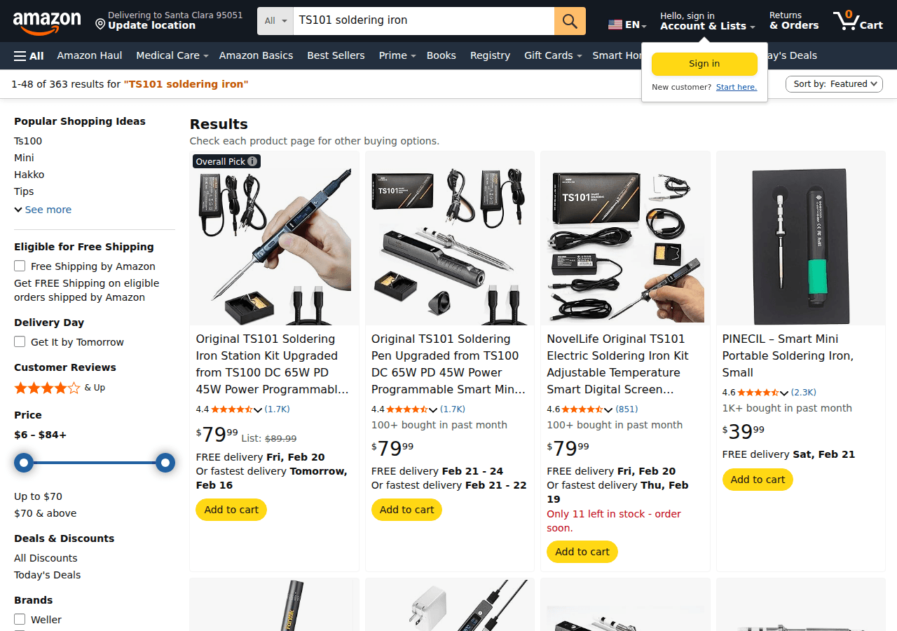 TS101 portable soldering iron with STM32 processor, OLED display, and open hackable firmware